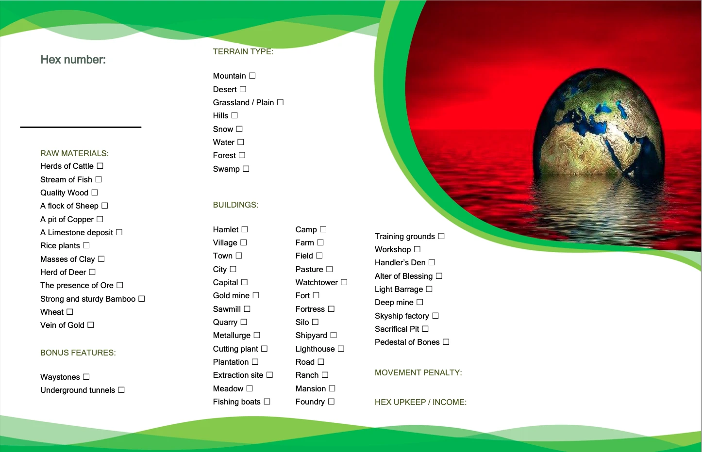 character sheet download for role playing games