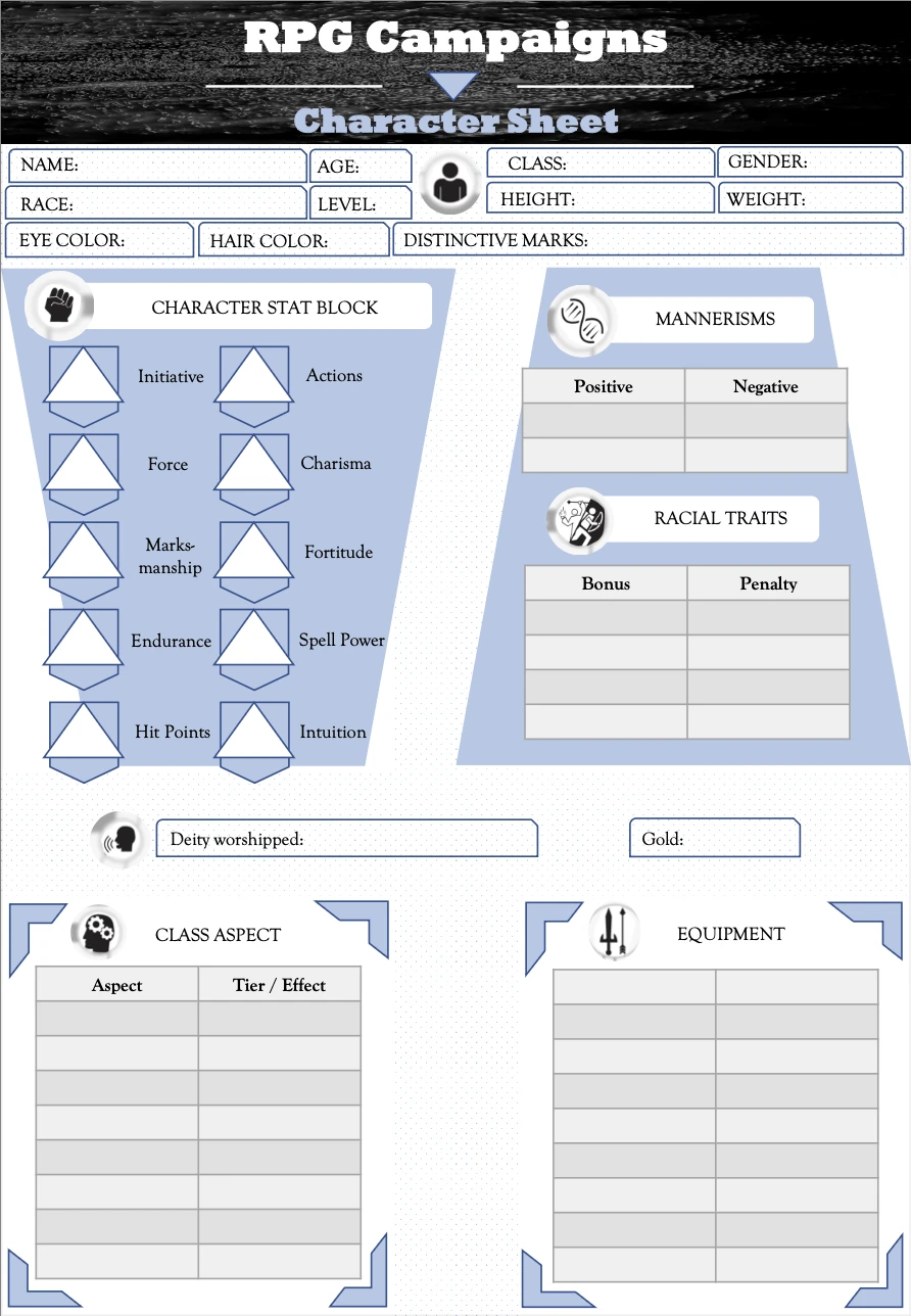 character sheet rpg character sheet download for role playing games
